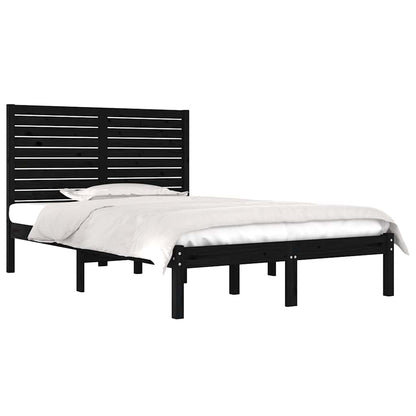 Bed Frame | Black | Solid Pine Wood | Double | Appealing Design