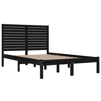 Bed Frame | Black | Solid Pine Wood | Double | Appealing Design