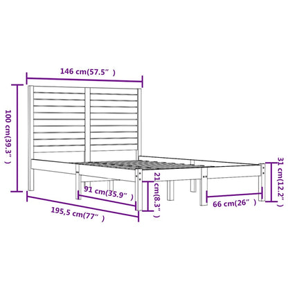 Bed Frame | Black | Solid Pine Wood | Double | Appealing Design