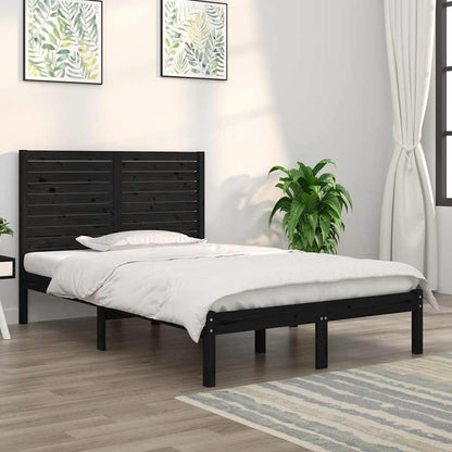 Bed Frame | Black | Solid Pine Wood | Double | Appealing Design