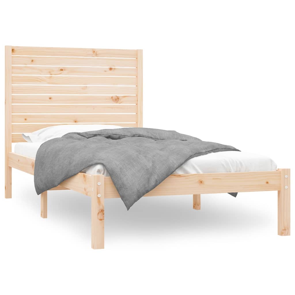 Bed Frame | Natural | Solid Pine Wood | 90x200 cm | Minimalist