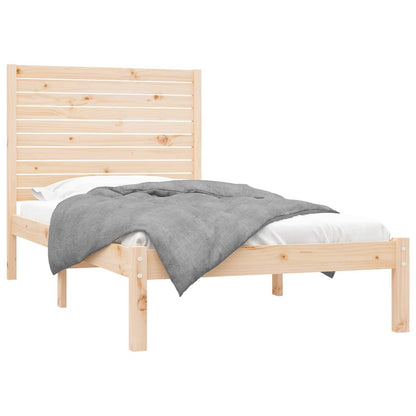 Bed Frame | Natural | Solid Pine Wood | 90x200 cm | Minimalist