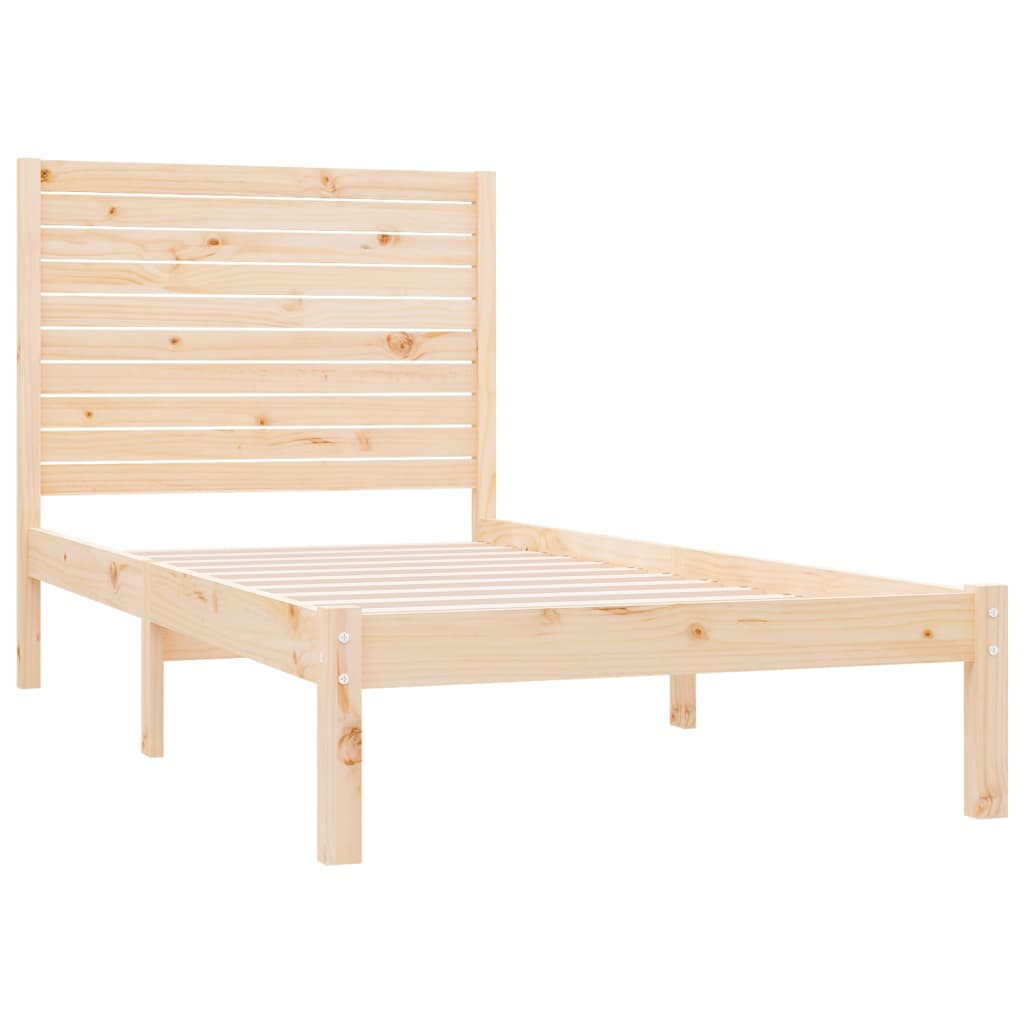 Bed Frame | Natural | Solid Pine Wood | 90x200 cm | Minimalist
