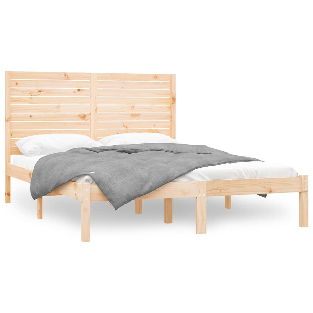 Bed Frame | Natural Wood | Solid Pine Wood | King Size | Bed Frame