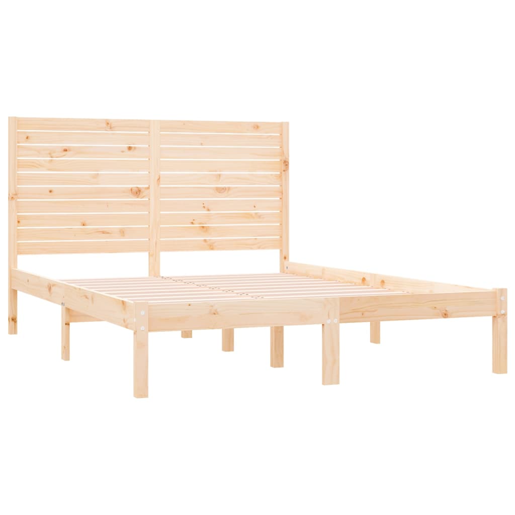 Bed Frame | Natural Wood | Solid Pine Wood | King Size | Bed Frame