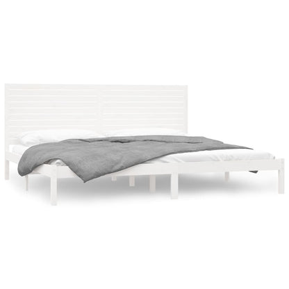 Bed Frame without Mattress White 180x200 cm Super King Solid Wood
