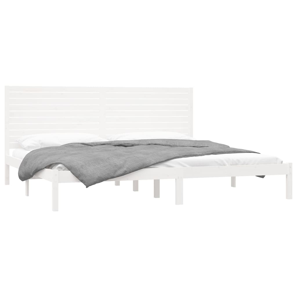 Bed Frame | White | Solid pine wood | Double | Durable | Bed Frame
