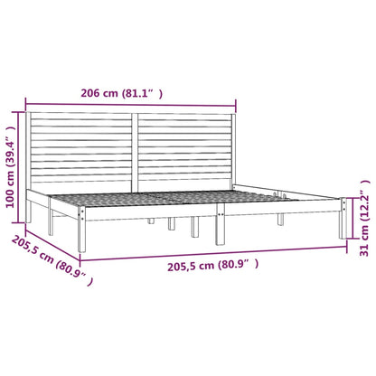 Bed Frame | White | Solid pine wood | Double | Durable | Bed Frame