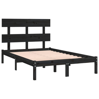 Bed Frame | Black | Solid pine wood | Double | Durable | Bed Frame