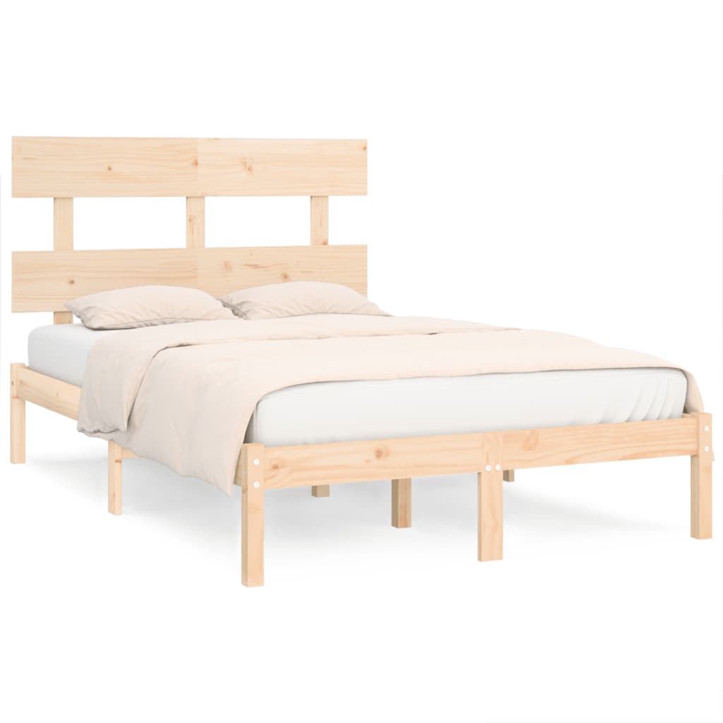 Bed Frame | Natural wood | Solid pine wood (untreated) | Double | Durable