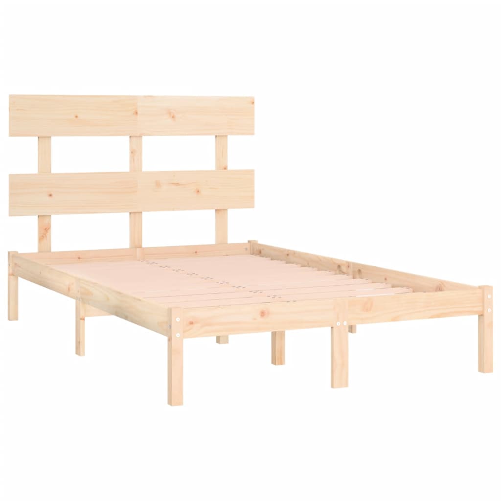 Bed Frame | Natural wood | Solid pine wood (untreated) | Double | Durable