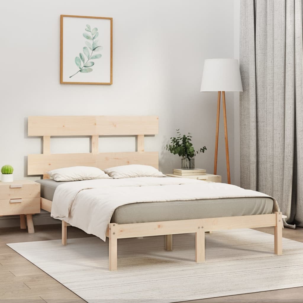Bed Frame | Natural Pine | Solid Pine Wood | Double | Durable | Bed Frame