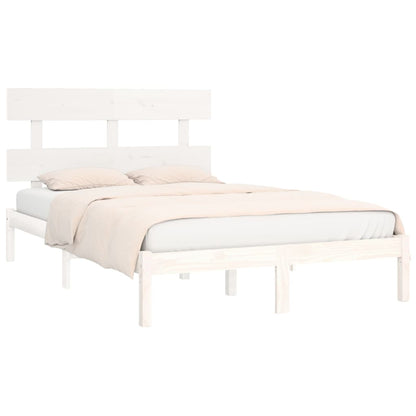 Bed Frame | White | Solid pinewood | Double | Bed Frame | Rectangular