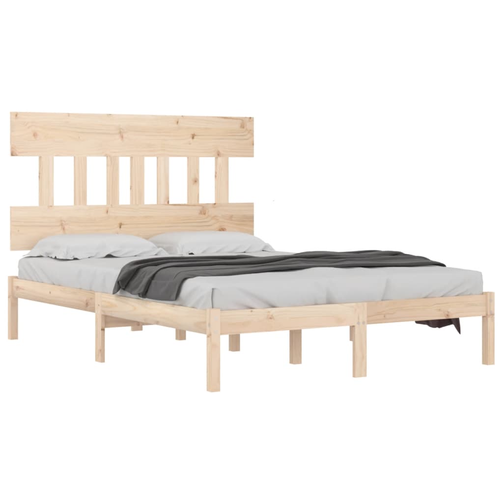Bed Frame | Untreated pine wood colour | Solid pine wood | 120x200 cm