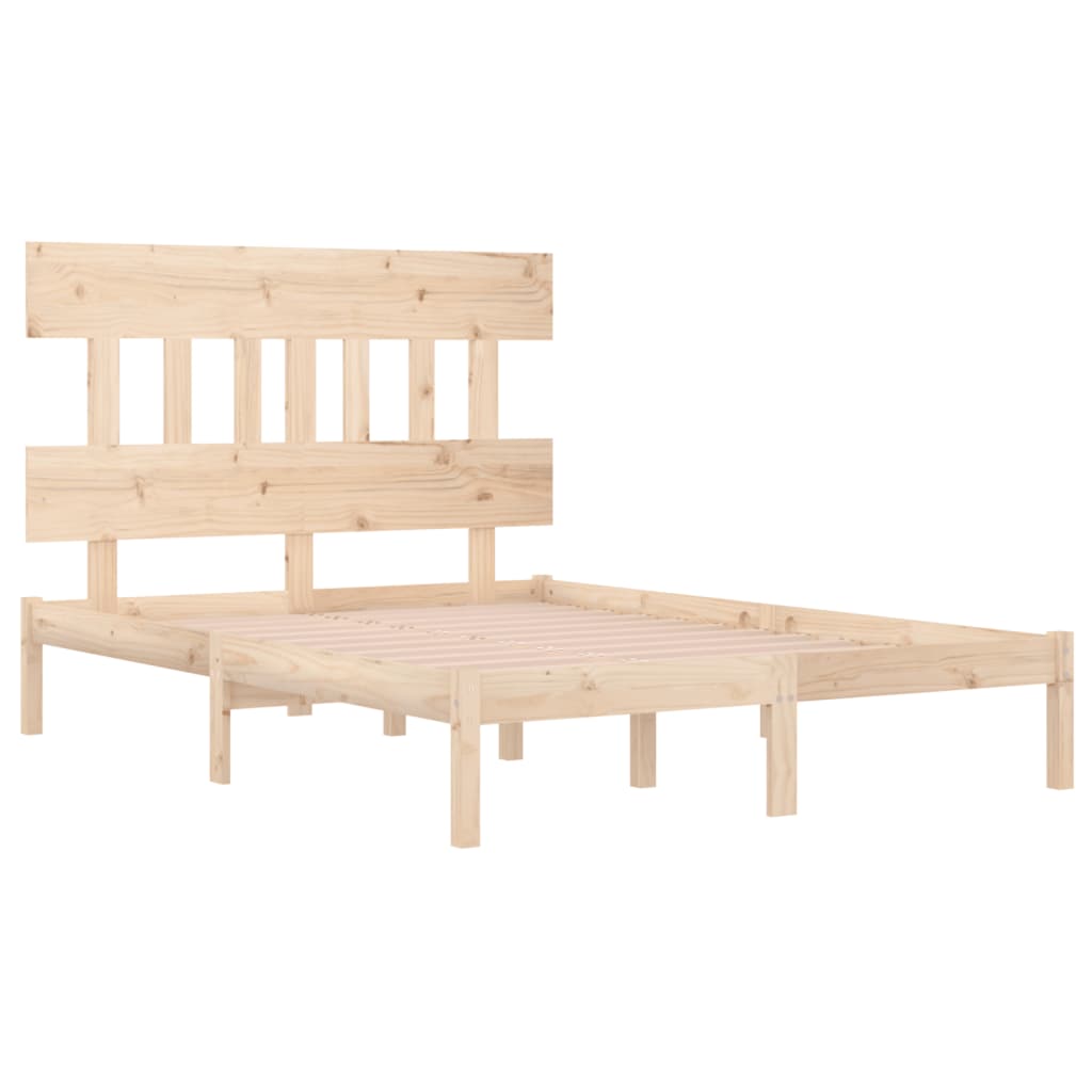 Bed Frame | Untreated pine wood colour | Solid pine wood | 120x200 cm