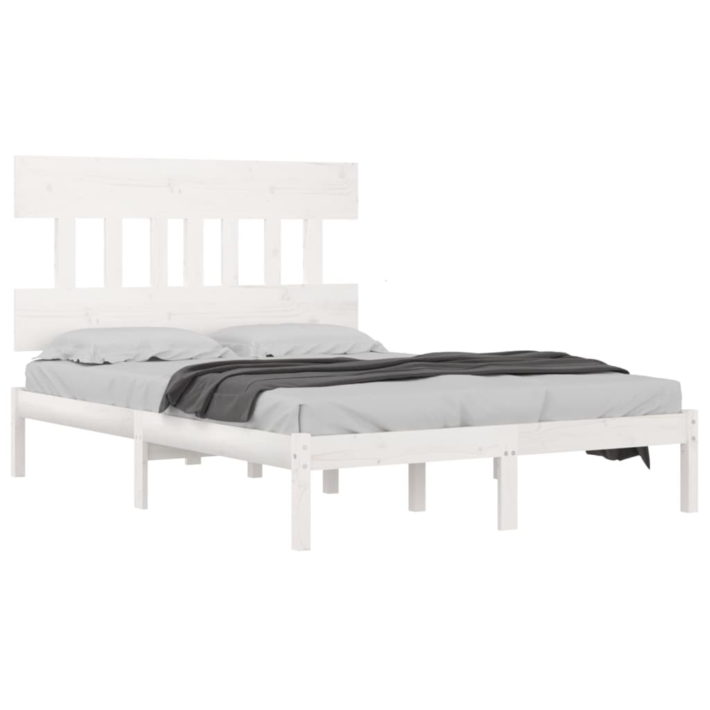 Bed Frame | White | Solid Pine Wood | 120x200 cm | Bed Frame