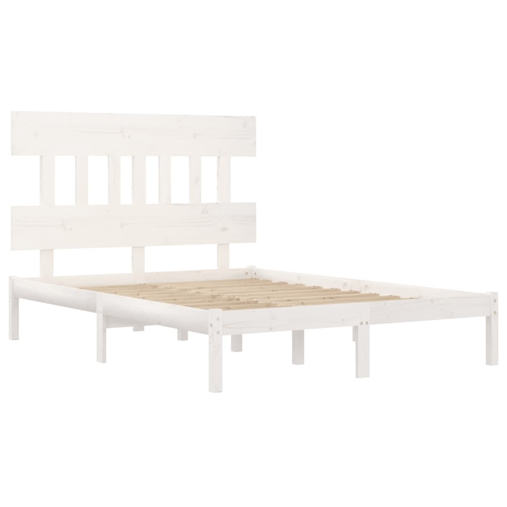 Bed Frame | White | Solid Pine Wood | 120x200 cm | Bed Frame