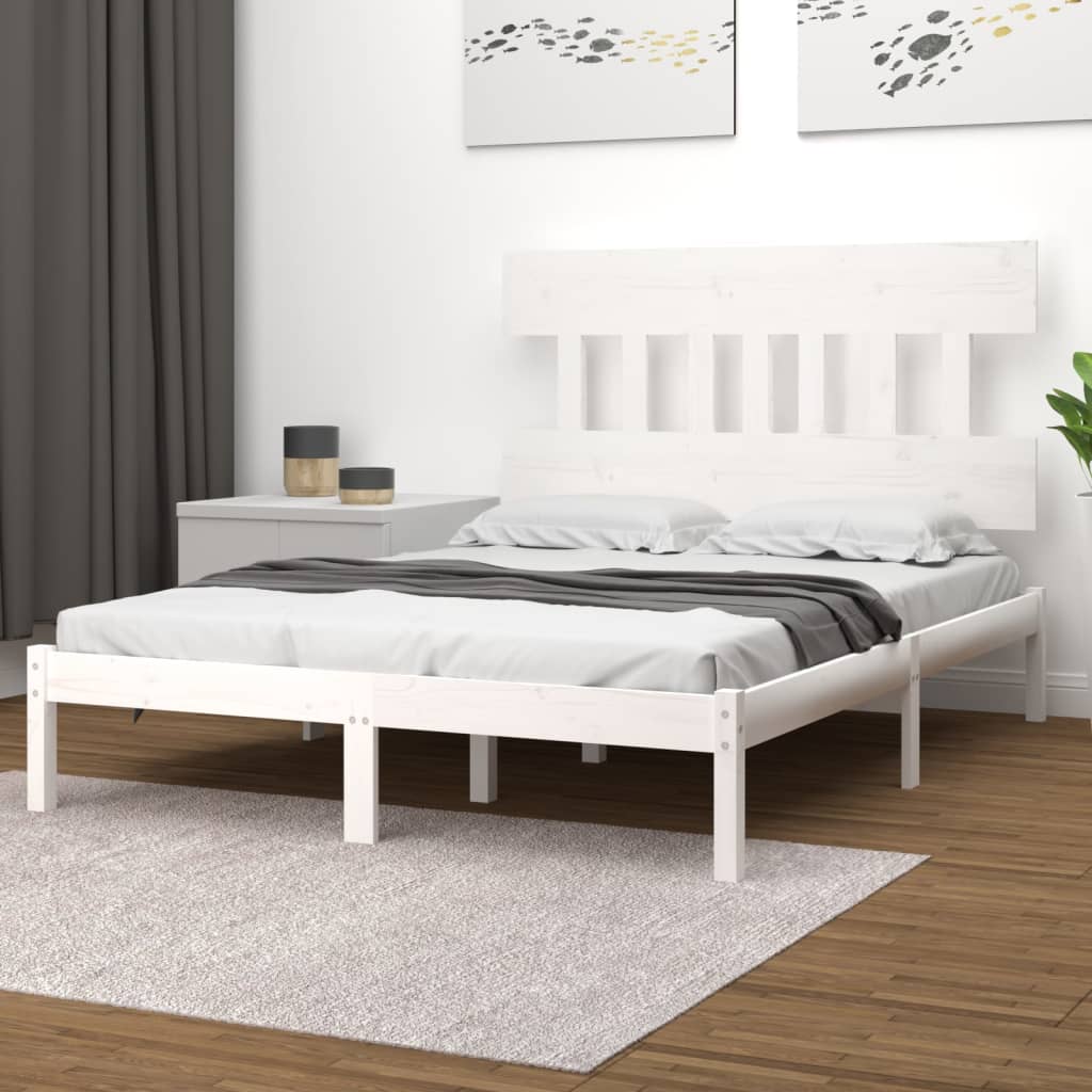 Bed Frame | White | Solid Pine Wood | 120x200 cm | Bed Frame
