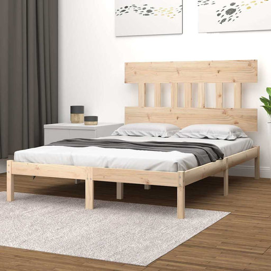Bed Frame | Natural wood | Solid pinewood (untreated) | King | Bed Frame