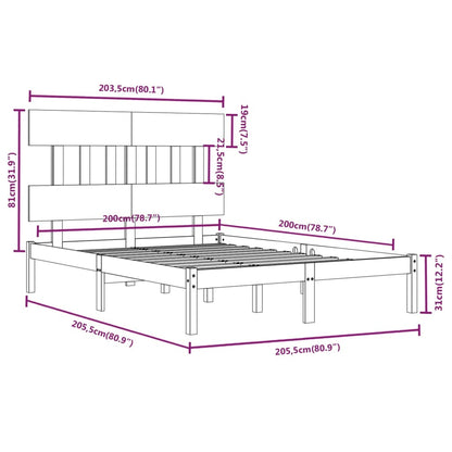 Bed Frame | White | Solid pine wood | Double | Durable | Bed Frame