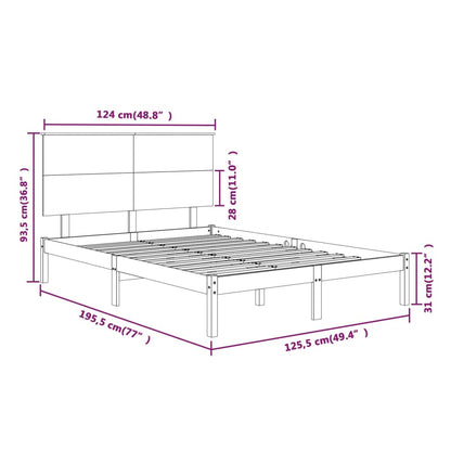 Bed Frame without Mattress 120x190 cm Small Double Solid Wood