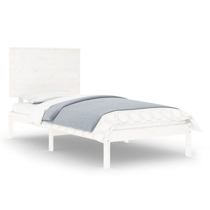 Bed Frame | White | Solid Pine Wood | Single | Durable | Bed Frame