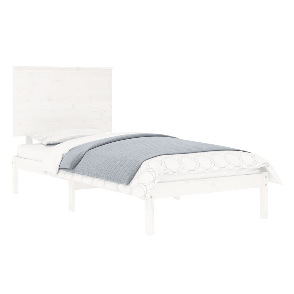 Bed Frame | White | Solid Pine Wood | Single | Durable | Bed Frame