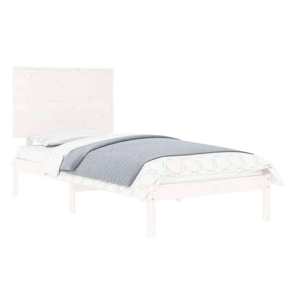 Bed Frame | White | Solid Pine Wood | Single | Classic/Traditional