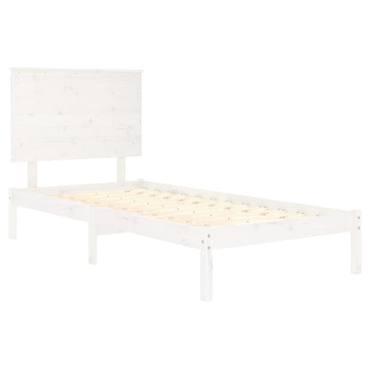 Bed Frame | White | Solid Pine Wood | Single | Classic/Traditional