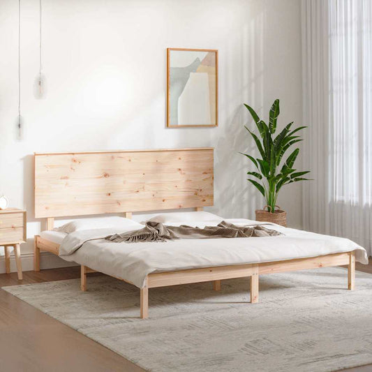 Bed Frame without Mattress 150x200 cm King Size Solid Wood