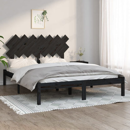 Bed Frame | Black | Solid pine wood, Plywood | 140x190 cm |  Durable