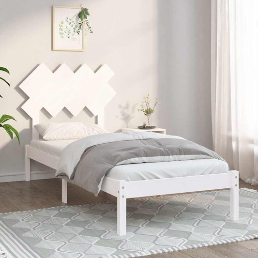 Bed Frame | White | Solid Pine Wood, Plywood | Single | Durable