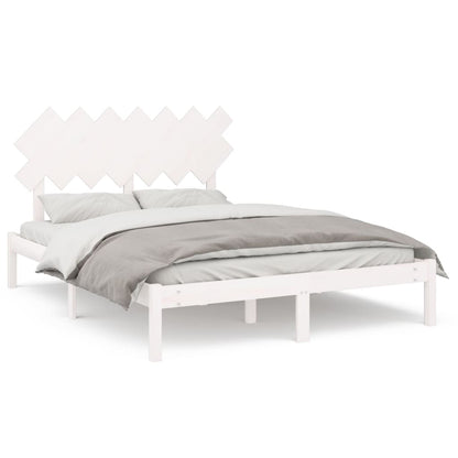 Bed Frame without Mattress White 140x200 cm Solid Wood