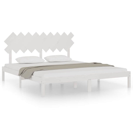 Bed Frame | White | Solid pinewood | Super King | Bed Frame | Rectangular