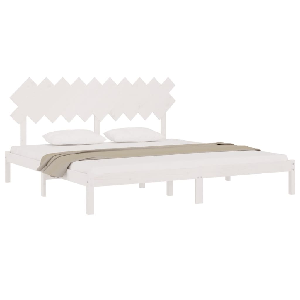 Bed Frame | White | Solid Pine Wood | Double | Durable | Bed Frame