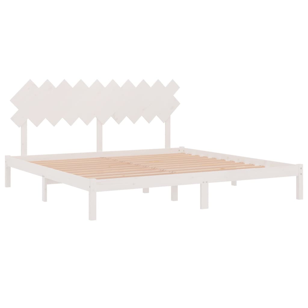 Bed Frame | White | Solid Pine Wood | Double | Durable | Bed Frame