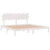 Bed Frame without Mattress White 200x200 cm Solid Wood