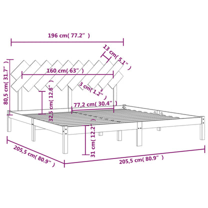 Bed Frame | White | Solid Pine Wood | Double | Durable | Bed Frame
