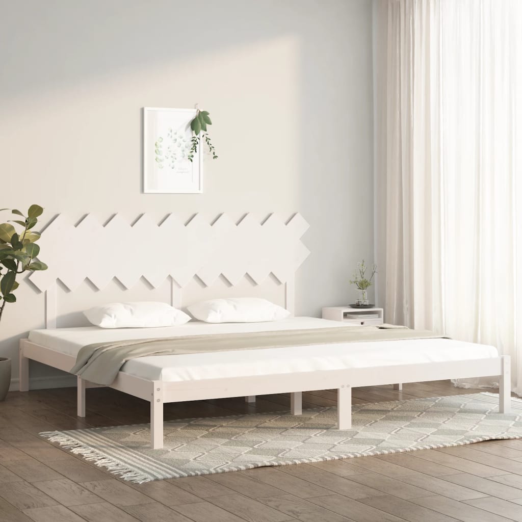 Bed Frame | White | Solid Pine Wood | Double | Durable | Bed Frame