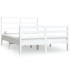 Bed Frame without Mattress White Solid Wood Pine 120x190 cm Small Double
