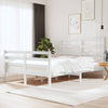 Bed Frame without Mattress White Solid Wood Pine 120x190 cm Small Double