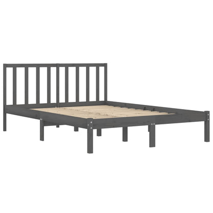 Bed Frame without Mattress Grey Solid Wood Pine 200x200 cm