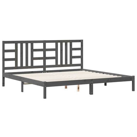 Bed Frame without Mattress Grey 200x200 cm Solid Wood
