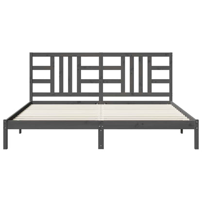 Bed Frame without Mattress Grey 200x200 cm Solid Wood