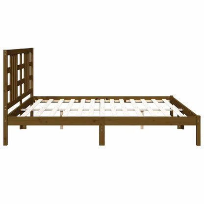 Bed Frame without Mattress Honey Brown 200x200 cm Solid Wood