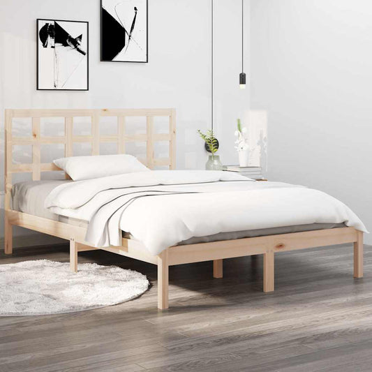 Bed Frame | Natural Pine | Solid Pine wood, Plywood | Double | Durable