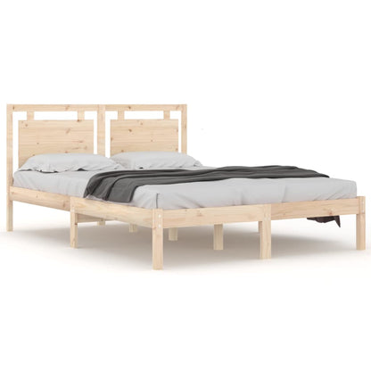 Bed Frame | Untreated Wood | Solid Pine Wood | Double | Bed Frame