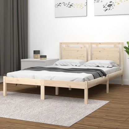 Bed Frame | Untreated Wood | Solid Pine Wood | Double | Bed Frame