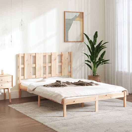 Bed Frame without Mattress 135x190 cm Double Solid Wood