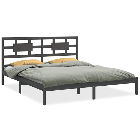 Bed Frame | Grey | Solid pine wood | Double |  Durable  | Bed Frame
